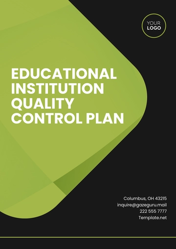 Free Educational Institution Quality Control Plan Template to Edit Online