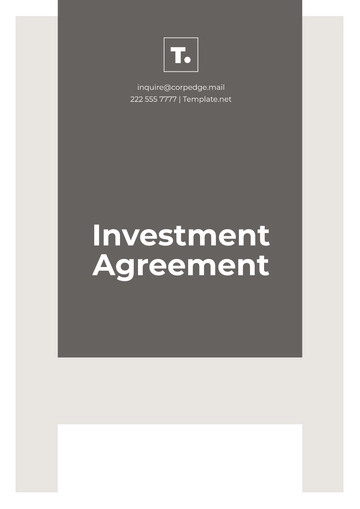 Free Printable Investment Agreement Template to Edit Online
