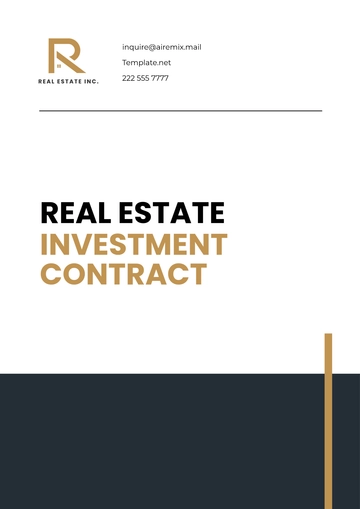 Free Real Estate Investment Contract Template to Edit Online