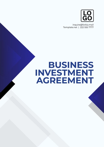 Free Business Investment Agreement Template to Edit Online