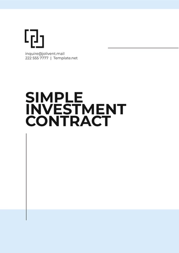 Free Simple Investment Contract Template to Edit Online