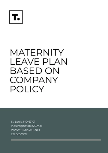 Free Maternity Leave Plan Based on Company Policy Template to Edit Online