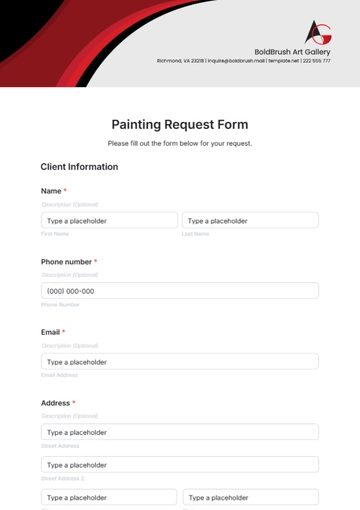 Free Painting Request Form Template to Edit Online