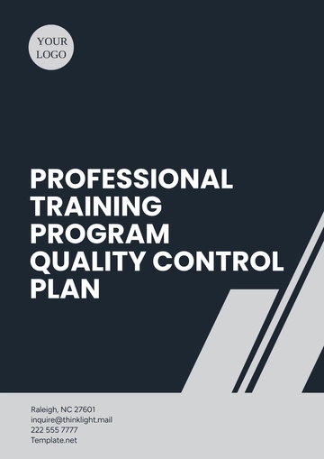 Free Professional Training Program Quality Control Plan Template to Edit Online