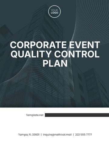 Free Corporate Event Quality Control Plan Template to Edit Online