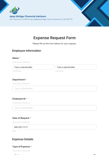 Free Expense Request Form Template to Edit Online