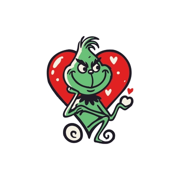 Free Grinch Heart Clipart to Edit Online