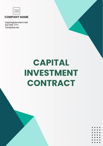 Free Professional Capital Investment Contract Template to Edit Online