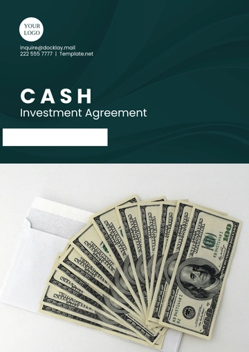 Free Cash Investment Agreement Template to Edit Online