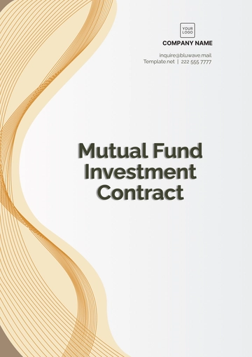 Free Mutual Fund Investment Contract Template to Edit Online