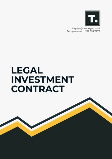 Free Legal Investment Contract Format Template to Edit Online