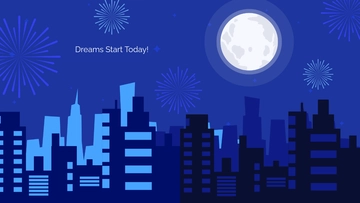 Free Blue New Year Background Template to Edit Online