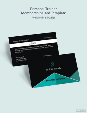 Personal Trainer Membership Card Template