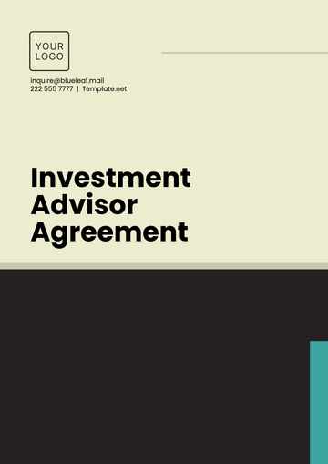 Free Investment Advisor Agreement Template to Edit Online