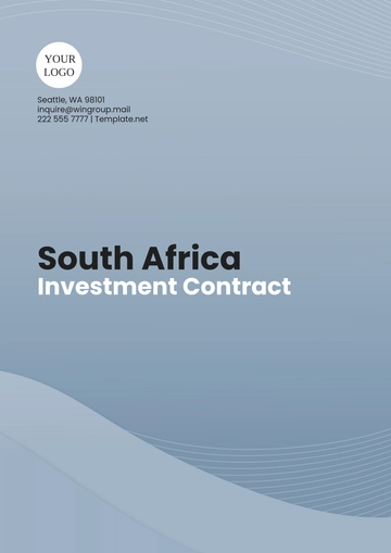 Free South Africa Investment Contract Template to Edit Online