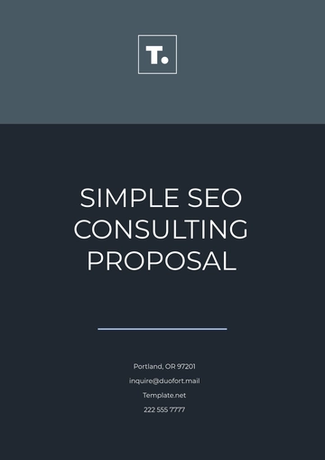 Free Simple SEO Consulting Proposal Template to Edit Online