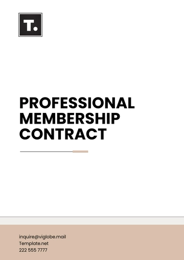 Free Professional Membership Contract Template to Edit Online