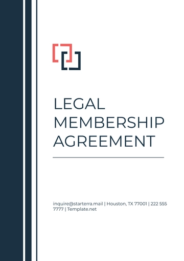 Free Legal Membership Agreement Template to Edit Online