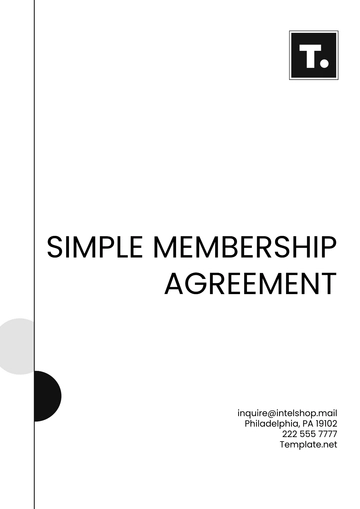 Free Simple Membership Agreement Template to Edit Online