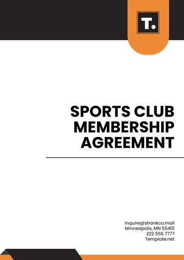 Free Sports Club Membership Agreement Template to Edit Online