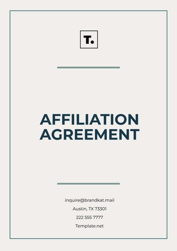 Free Affiliation Agreement Template to Edit Online