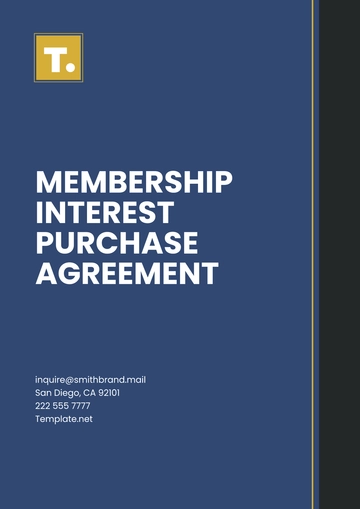 Free Membership Interest Purchase Agreement Template to Edit Online