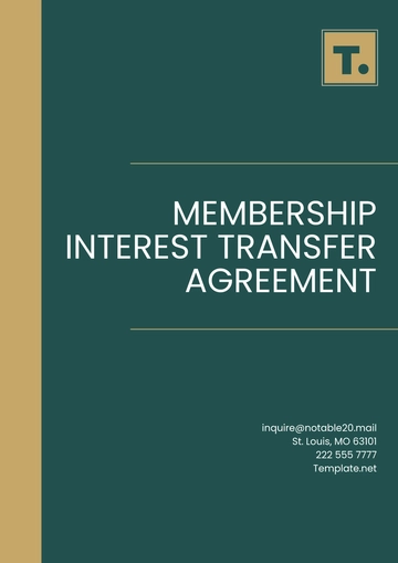 Free Membership Interest Transfer Agreement Template to Edit Online