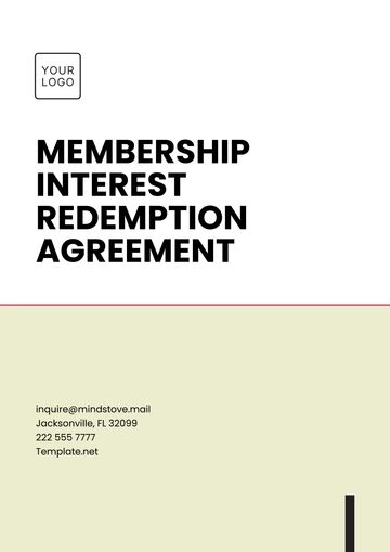 Free Membership Interest Redemption Agreement Template to Edit Online