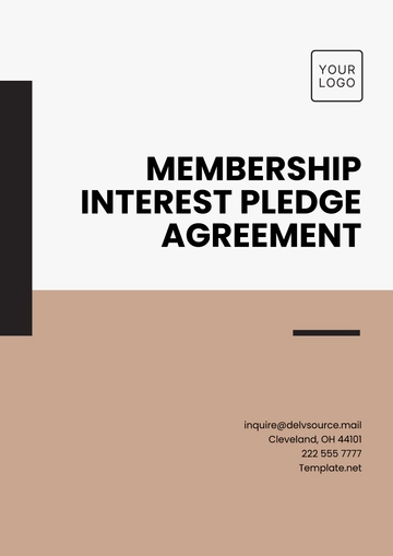 Free Membership Interest Pledge Agreement Template to Edit Online