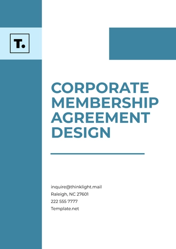 Free Corporate Membership Agreement Design Template to Edit Online
