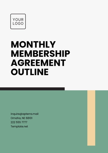Free Monthly Membership Agreement Outline Template to Edit Online