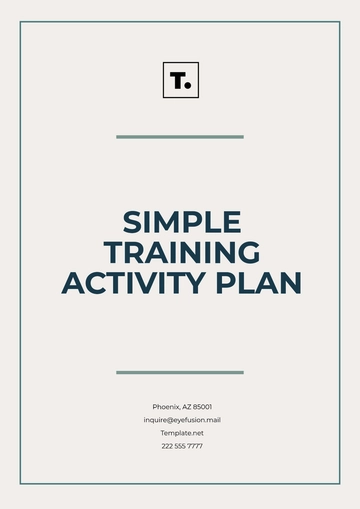 Free Simple Training Activity Plan Template to Edit Online