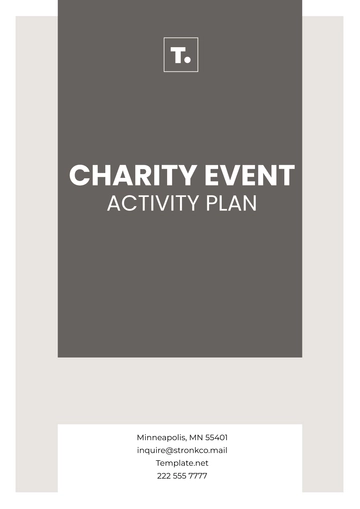 Free Charity Event Activity Plan Template to Edit Online