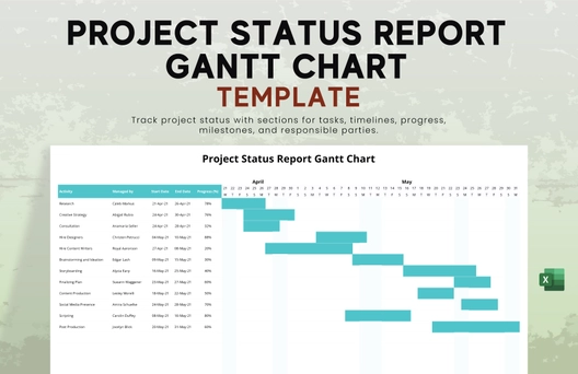 Project Status Report Gantt Chart Template