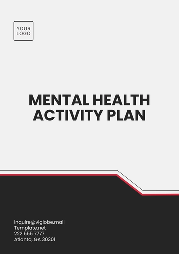 Free Mental Health Activity Plan Template to Edit Online