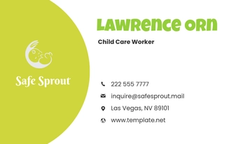 Free Baby Sitting Business Card Template to Edit Online