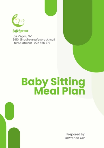 Free Baby Sitting Meal Plan Template to Edit Online