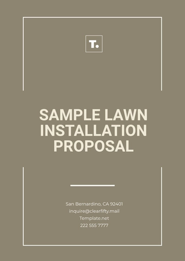 Free Sample Lawn Installation Proposal Template to Edit Online