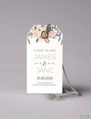 Floral Wedding Tag Template