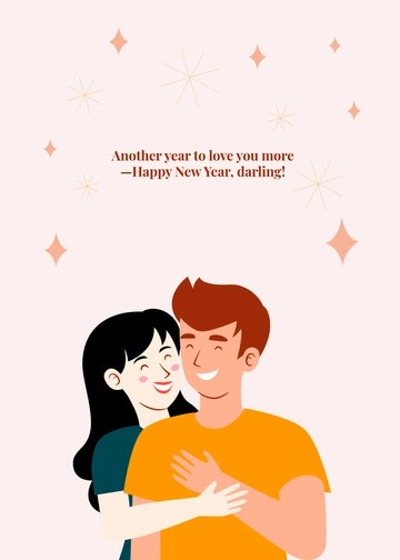 Free Romantic New Year Greeting Card Template to Edit Online