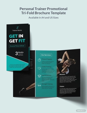 Personal Trainer Promotional Tri-Fold Brochure Template