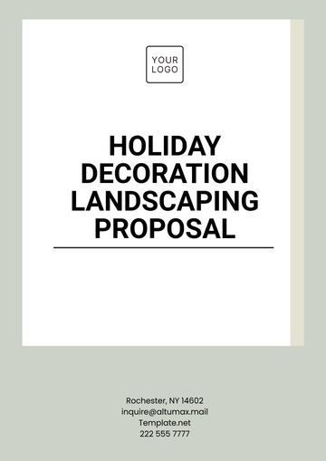 Free Holiday Decoration Landscaping Proposal Template to Edit Online