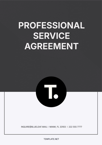 Free Professional Service Agreement Template to Edit Online