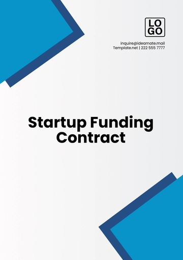 Free Startup Funding Contract Layout Template to Edit Online