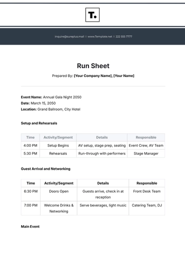 Free Run Sheet Template to Edit Online