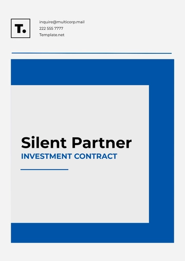 Free Silent Partner Investment Contract Template to Edit Online
