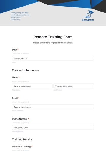Free Remote Training Form Template to Edit Online