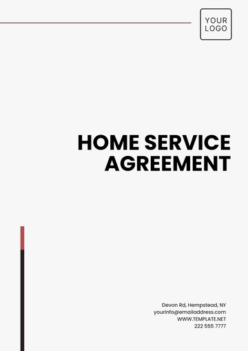 Free Home Service Agreement Template to Edit Online