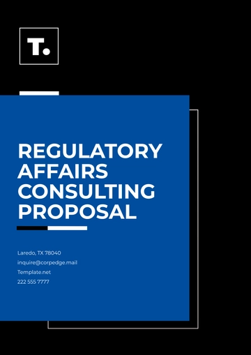 Free Regulatory Affairs Consulting Proposal Template to Edit Online