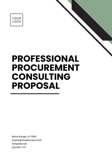 Free Professional Procurement Consulting Proposal Template to Edit Online
